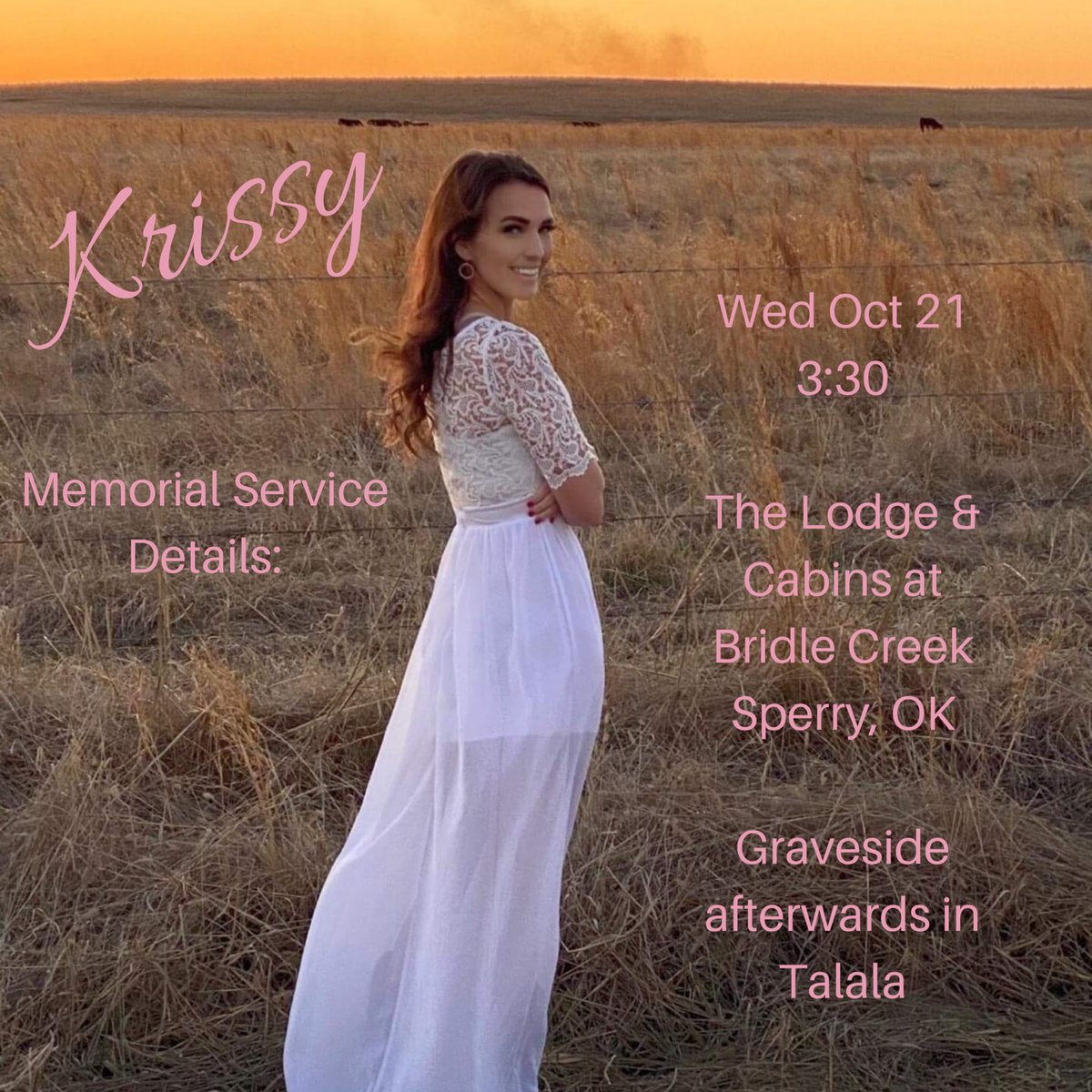 KaediWorley's tweet photo. Krystle Morrison’s Celebration of Life Service:
Please bring your favorite photo with/of Krissy for a memory book that will be given to her daughters. (4x6)
Please wear rose gold, pink and/or black. https://t.co/AzvTL97pK6
