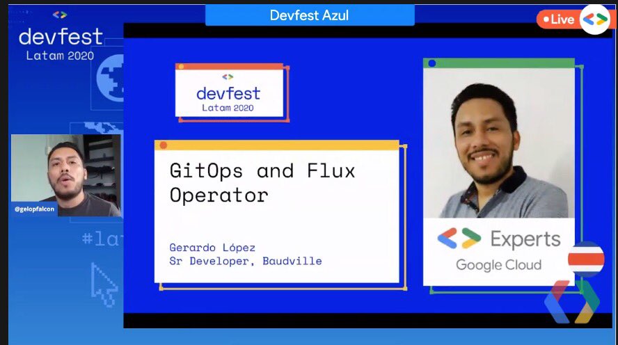 gelopfalcon's tweet image. GitOps en GKE. Una forma diferente de hacer deployments #DevFestLatam2020