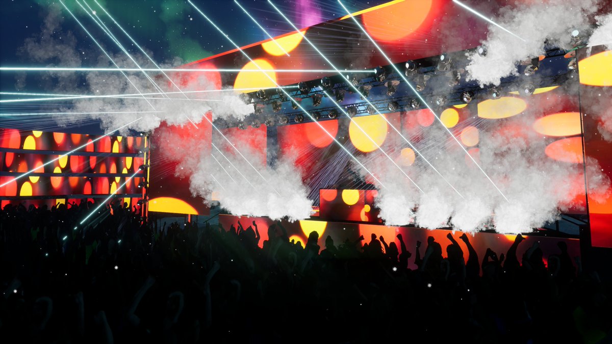 RaveKitchenDJ's tweet photo. almost every night club on earth is closed. Rave Kitchen takes the night club and music festival into the digital realm - powered in real-time by your DJ audio output! #screenshotsaturday  #ue4 https://t.co/uYiOIkZDQO