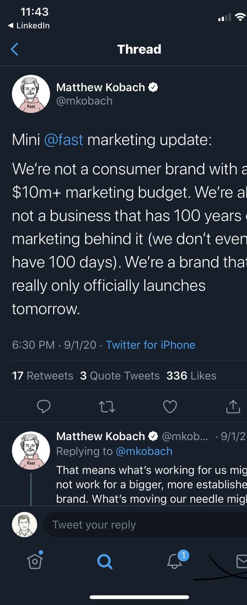 Building in public is one of the best ways to market your product for FREE.

<a href="/mkobach/">Matthew Kobach</a> and <a href="/fast/">Fast</a> are a great case study on this.