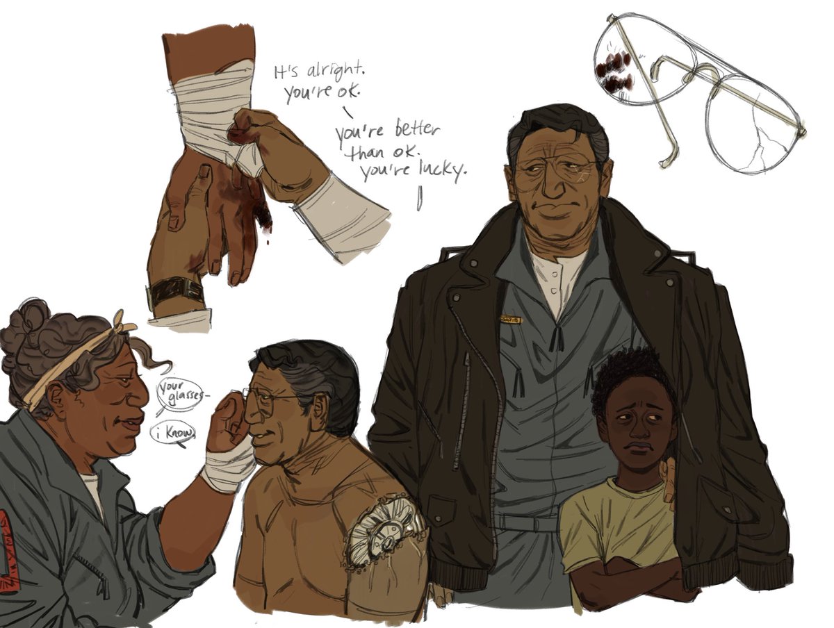 ALIENS AU.... nick plays a synthetic person assigned to a civilian transport ship, which also happens to carry one tua martínez, as well as her 11 yr old nephew tomás whomst she is shepherding back to his mother's colony planet. nick puts a facehugger in a garbage disposal.