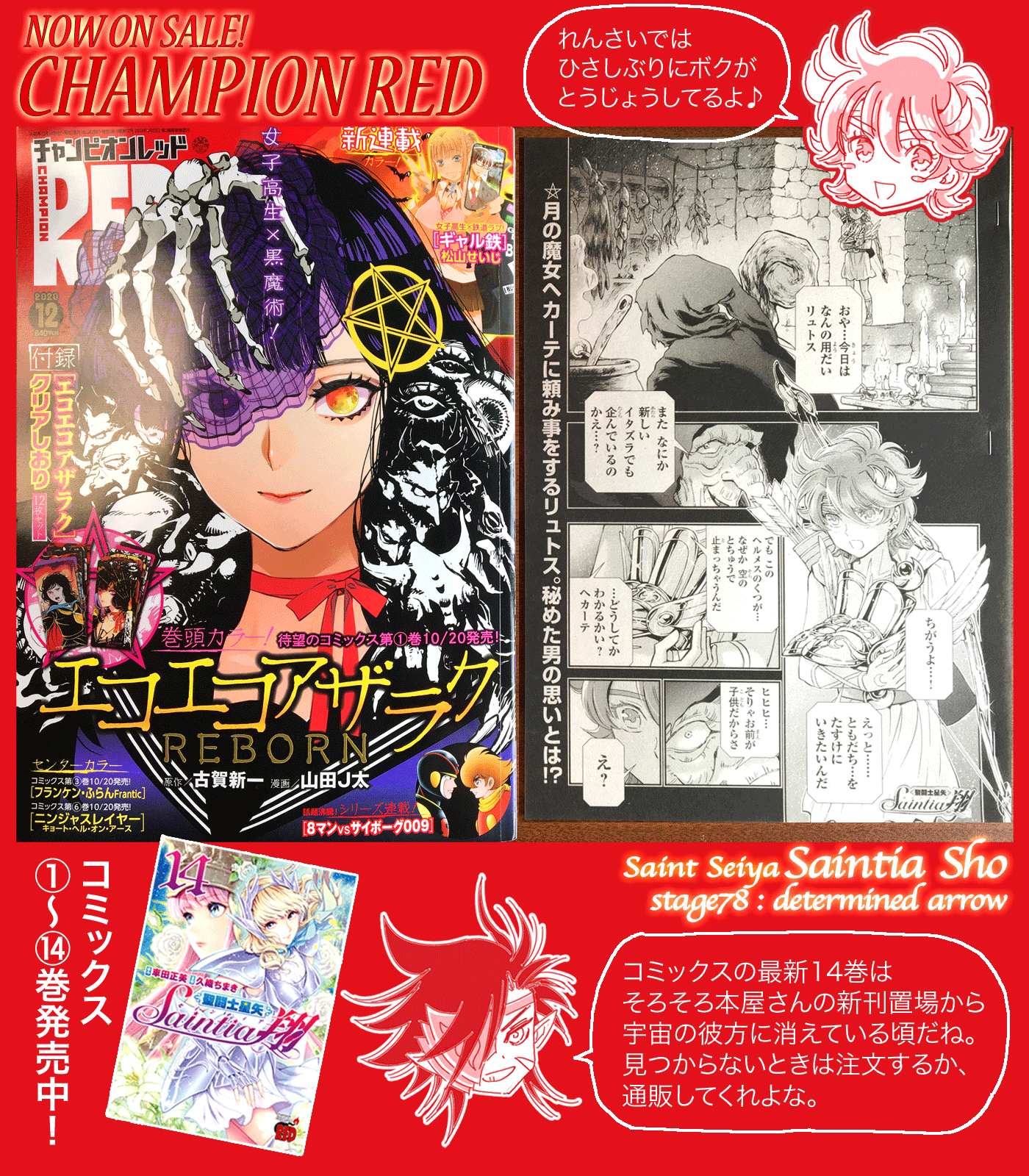 久織 セインティア16巻発売中 チャンピオンred 12月号 発売中です 聖闘士星矢セインティア翔は78話 決意の矢 掲載です Red表紙の素敵可愛い魔女とは違う魔女も登場してます 最新コミックス14巻もどうぞよろしくお願いします セインティア翔
