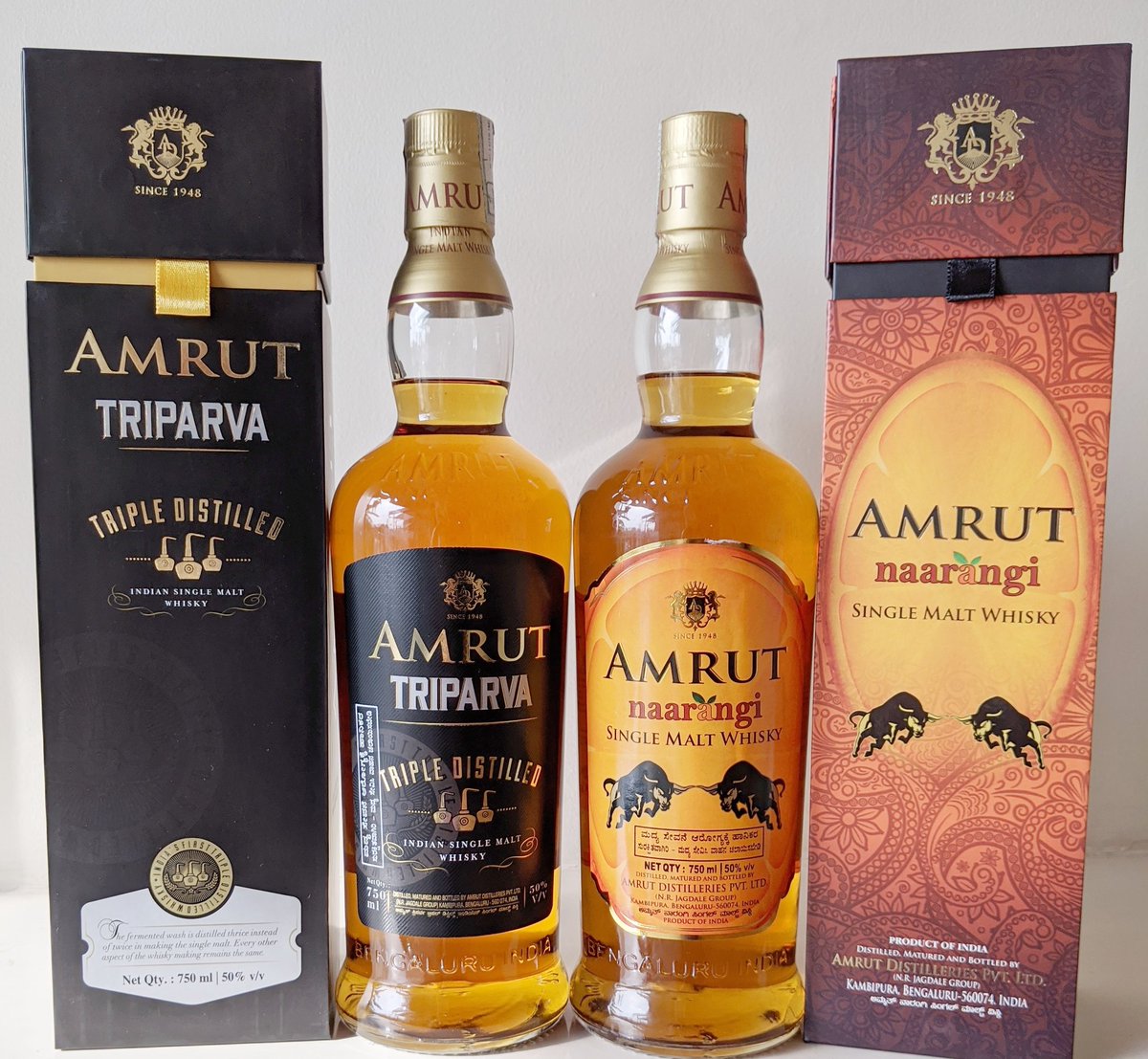vivek0210's tweet photo. Two new Single Malts from Amrut. At Rs10, 000 each it's more expensive than the expensive Japanese single malts. The ART of premium pricing https://t.co/PIVgj7Sa9e