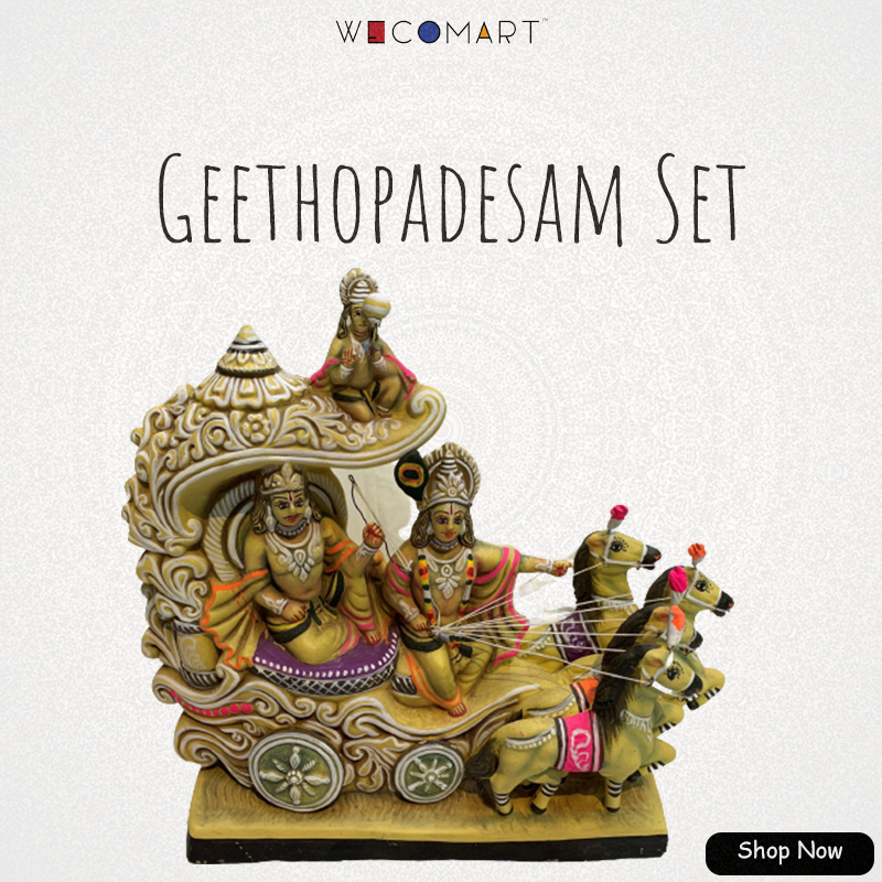 Golu is the festival exhibit of dolls and figurines in South Asian nations throughout the season of Autumn, uniquely during the time of Navaratri of Hinduism. Buy Geetopadesam Golu Doll set at https://t.co/wamOuVhMqY
.
#wecomart #dusara #navratri #navaratri #krishna #mahavishnu https://t.co/NTMnn9sA8S