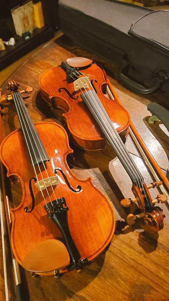 古賀弦楽器 渋谷区恵比寿 バイオリン ビオラ チェロ 子供用分数楽器のお客様にお選びいただく楽器 のご用意 毛替えとクリーニングと弦の交換を行った中古バイオリンは40 Offで販売 下取りもしてます 画像の楽器もいずれも約10年前から複数回販売