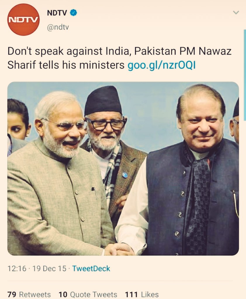 نواز شریف واپس اسی سال اپنے وزرا کو بھارت کے خلاف کسی قسم کی بیان بازی سے منع کر دیتے ہیں. تاکہ امن مذاکرات کو نقصان نہ پہنچے.11/