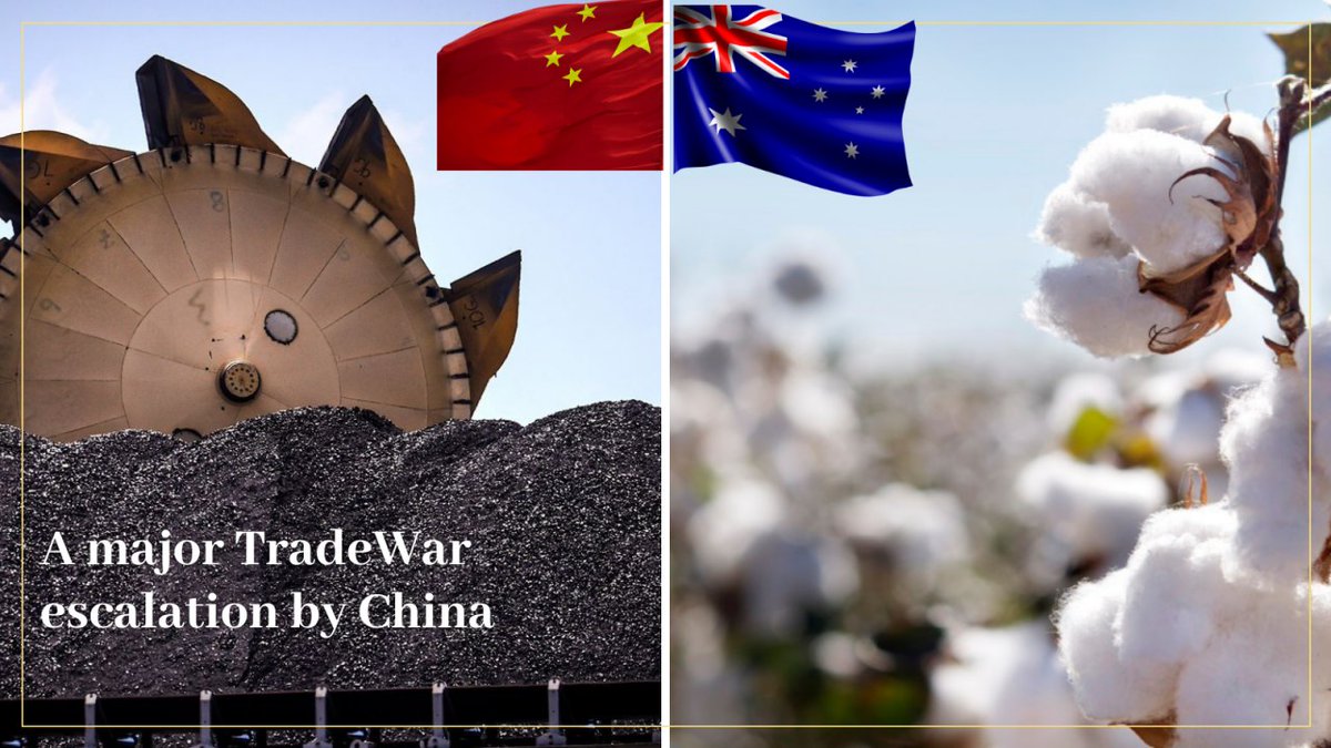 China bans #AustralianCotton. Australia’s US$750-mn worth cotton trade to be hit. Also, China has reportedly issued a verbal ban on #AustralianCoal imports. A major #TradeWar escalation by China. Australia may need partner nations to stand with it to be able to bear the impact.