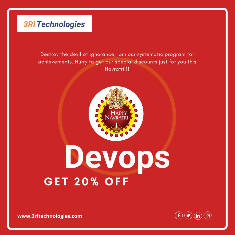3RITechnologies's tweet image. GET 20% OFF
Worried about the job?
Want to learn #DevOps Online? Get your seat booked at 3RI Technologies
Learn from Industry expert 
Get 100% Job support
visit zcu.io/6c7B
Call 7410073340
#devopstraining  #onlinedevops #onlinelearning #navaratri2020 #navratrifestival