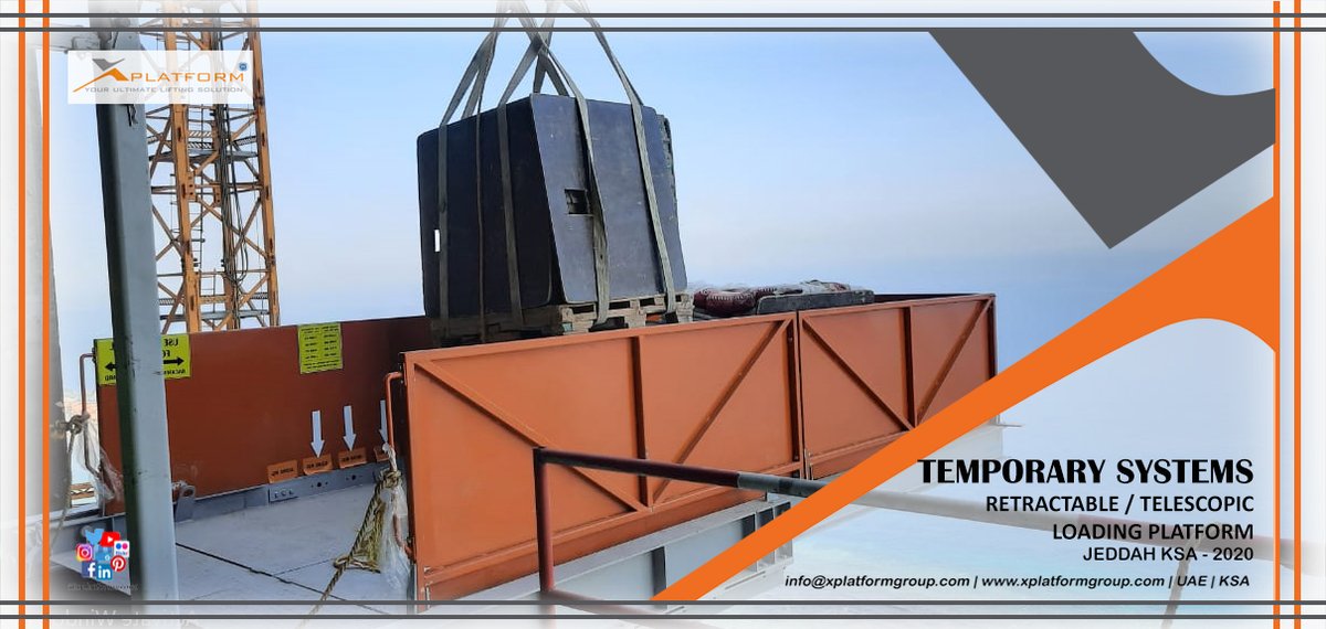 Xplatformgroup's tweet image. Temporary Systems
Telescopic/ Retractable Loading Platform
Jeddah KSA - 2020

info@xplatformgroup.com
xplatformgroup.com

#Projects2020 #xplatformprojects #cradles #bmu #scaffolding #cleaning #platform #aluminum #loadingplatform #lift #elevator #Construction #glass #uae #ksa