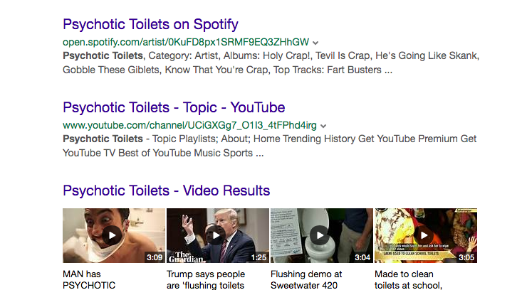 PsychoticToile1's tweet photo. Of course that douchebag comes up when searching about "psychotic toilets" #America2020 #ignorantAF #flushitdown #psychotictoilets #experimental #noise #indie #indiemusic #garbage #poopingsounds #2020isshit #alternative #alternativerock #WTFyouwant #FuckTrump https://t.co/pueFDNrE6m