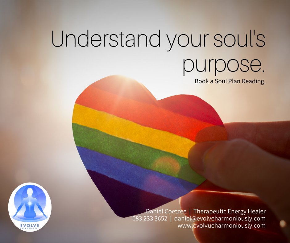 DanielCoetzee_'s tweet image. It is only when you go deeper than you are able to understand your soul's purpose.  Book a Soul Plan Reading with me - and here what your purpose is.  +27 83 233 3652
info@evolveharmoniously.com  evolveharmoniously.com  #soulplanreading #understandyourpurpose