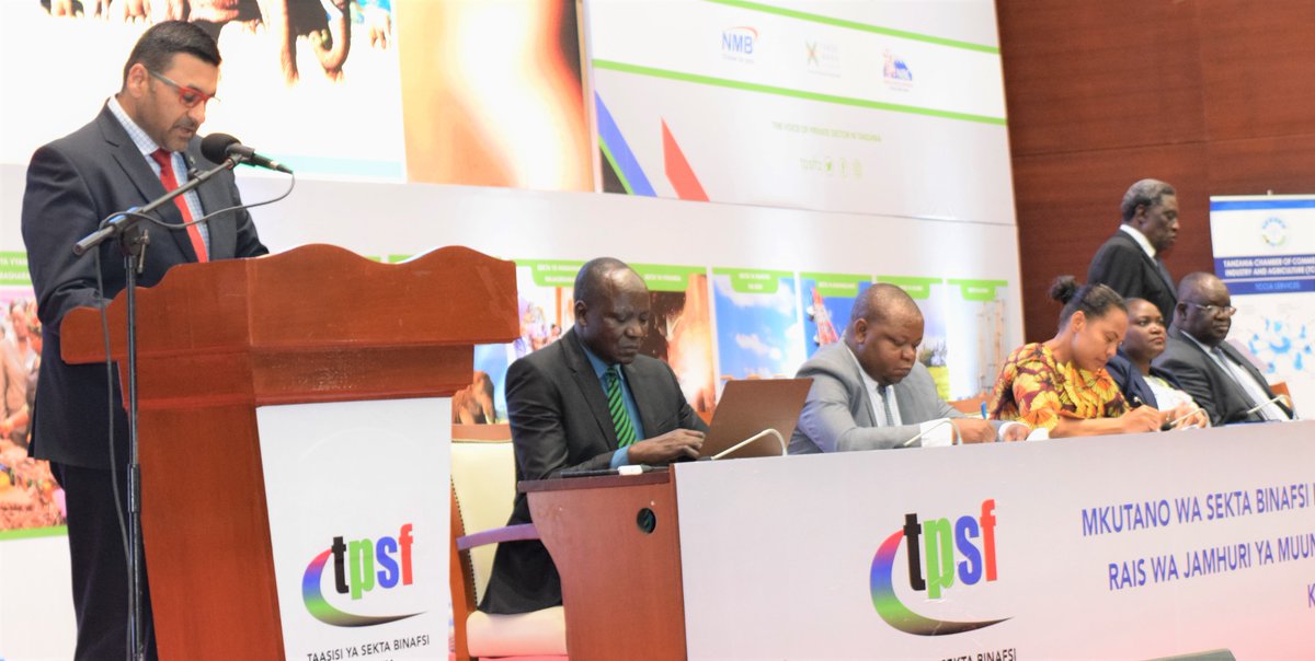 tpsftz's tweet photo. Sanjay Rughani Deputy Chair TBA and @tpsf Board Member indicated major achievements in 5 years include:
- Private loans up from 15.5 to 19.8 Trillion Shillings 
- Assets of Banking sector up 17%, from 26.3 to 33.5 Trillion
- Average interest rates down from 22% to 14%
@srughani https://t.co/TVu8IGnmnq