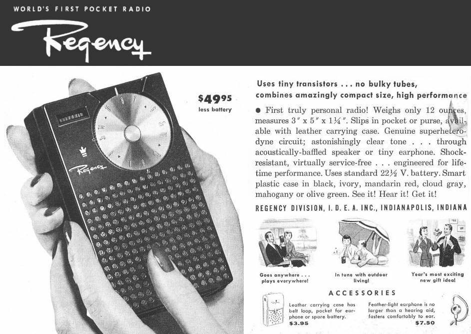 MediaoutletCom's tweet photo. #AdventuresInHistory!
#OTD #OnThisDay #ThisDayInHistory #October18, 1954 The first #TransistorRadios, The #RegencyTR1, is announced by #IDEA and #TexasInstruments. #PocketRadios #PortableRadios #Radios #Transistors #HandHeldDevices #HistoryOfRadio
https://t.co/QW5m32cYkH https://t.co/XK43RMIwhA