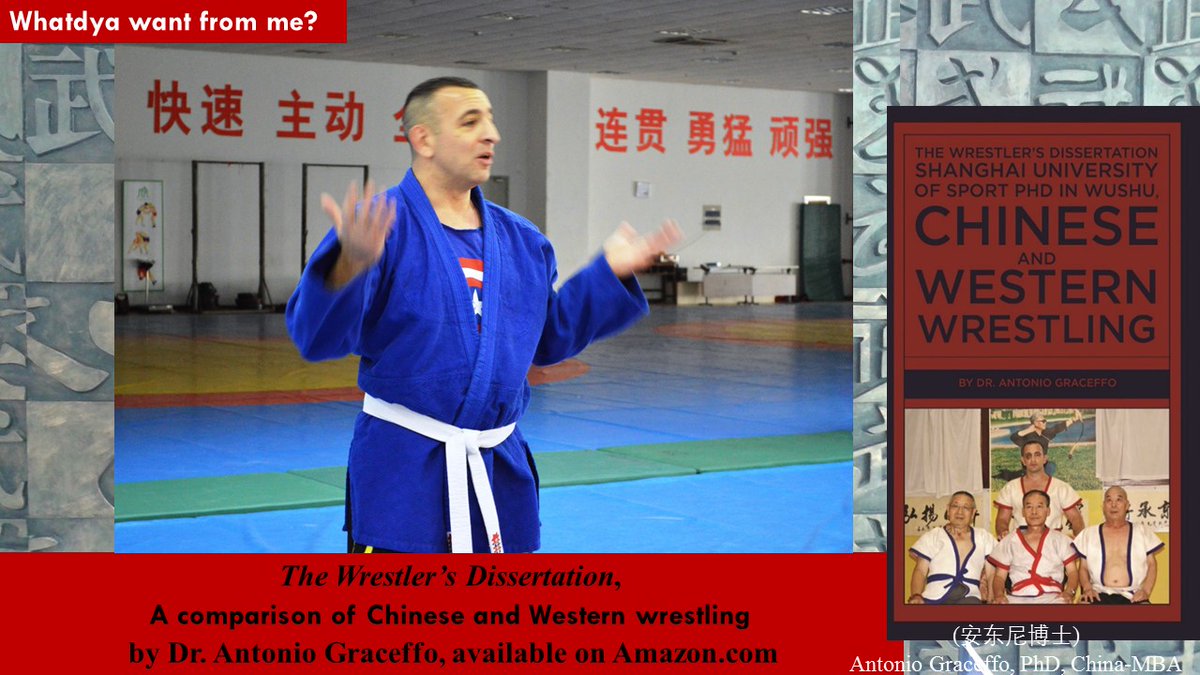Whatdya want from me?
It's hard for me to love judo.
Read more in The Wrestler’s Dissertation, by Dr. Antonio Graceffo, available in paperback and Kindle from Amazon.
#shuaijiao #sanda #Wrestling #martialart #prowrestling #judo #jujitsu
https://t.co/AXoyTf5UVG https://t.co/uoIYILa93T