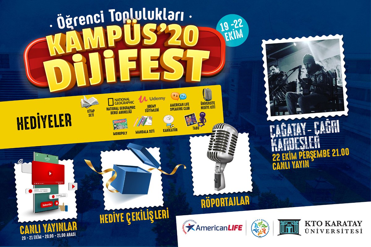 Bu hafta biz kampüsteyiz peki ya siz ?
<a href="/ktokaratay/">KTO Karatay Üniversitesi</a> <a href="/KTOKarataySKS/">KTO Karatay SKS</a>