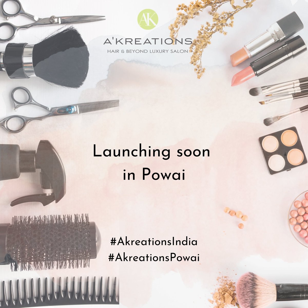 AKreationsIndia's tweet photo. Come and join in the excitement with the launch of our Luxury Salon @AKreationsIndia at our new location in Powai.

#AkreationsPowai #StayTuned #NewLocation #CelebritySalon #PowaiSalon #AkreationsIndia #GrandOpening #ComingSoon #HairStylists #TeamAK #ComingShortly #LuxurySalon https://t.co/H9HBrrmmXx
