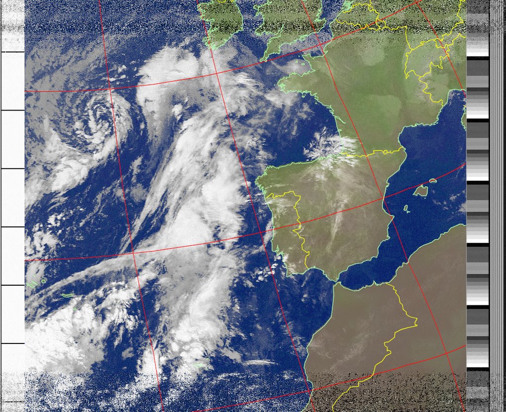 WXSS_ea4rct's tweet photo. Nueva recepción del satélite NOAA 19 a las 09:39 desde las antenas del RadioClub E.I.T en la ETSIT UPM https://t.co/NMbOAbb20G
