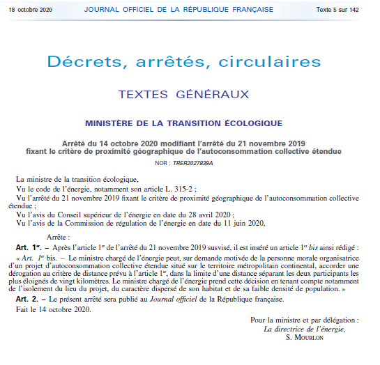 Feux vert publié ce matin au JO pour étendre l' #autoconsommation #collective à 20 km dans les zones à faible densité de population.

Feux vert dès demain matin pour préparer l’extension de notre opération d'autoconsommation collective aux 750 habitants des 6 communes <a href="/acoprev/">ACOPREV Centrales Villageoises du Val de Quint</a>