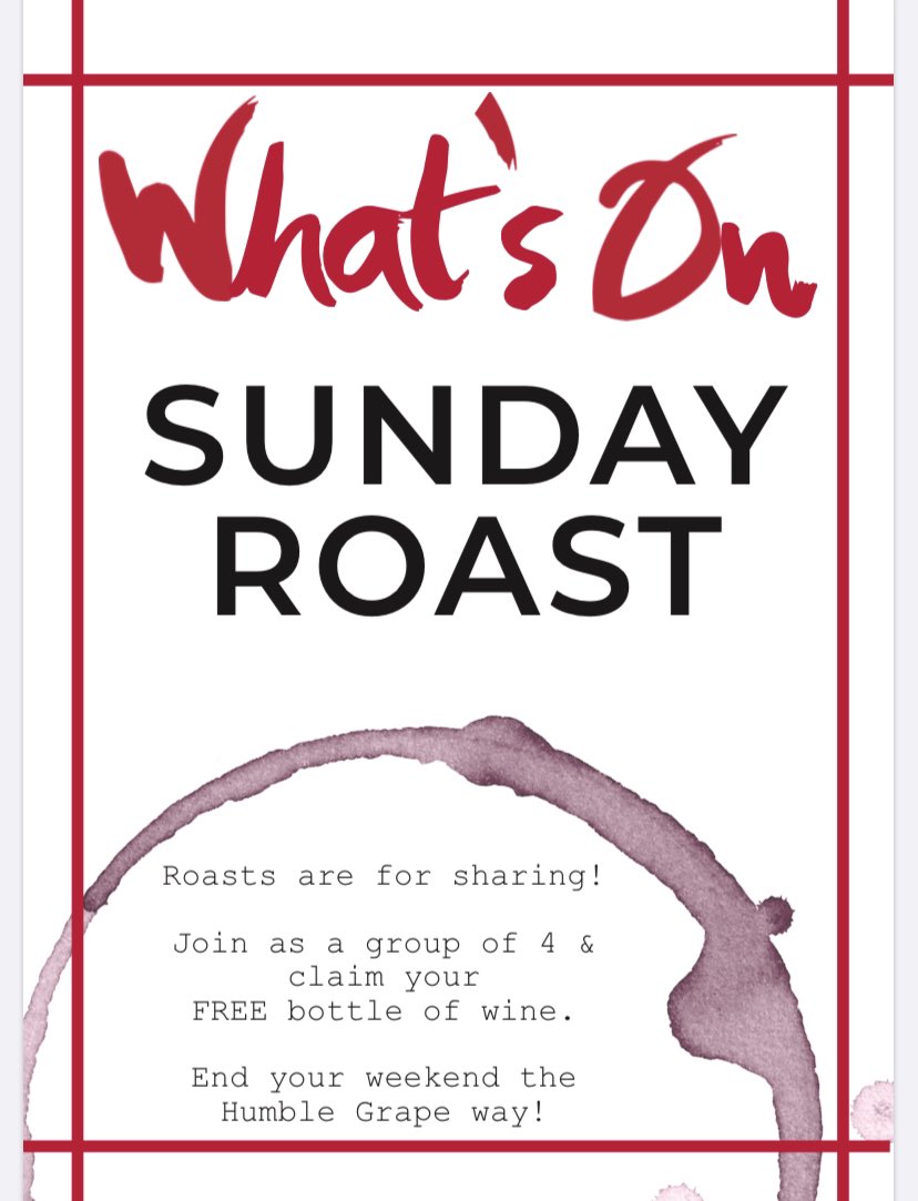 Sunday Roast 🍽 Still welcoming groups of four 🙌🍾