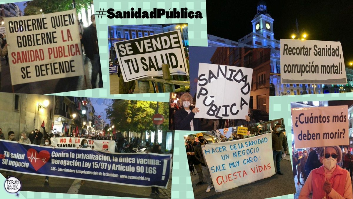 forumpfeminista's tweet photo. #SanidadPública Movilizaciones ayer por la defensa de una sanidad pública de calidad y contra los #recortes.
La sanidad no se vende, se defiende.
#recortesmatan
#nomásrecortes
#sanidadpublicaenlucha https://t.co/GE5BmG1a4E