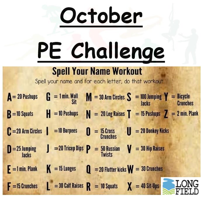 O Xrhsths Long Field Spencer Academy Sto Twitter Each Month Students Can Complete A Pe Challenge Evidence Provided To Their Pe Teacher 5 Winners Will Be Drawn For A New Pe Hoodie