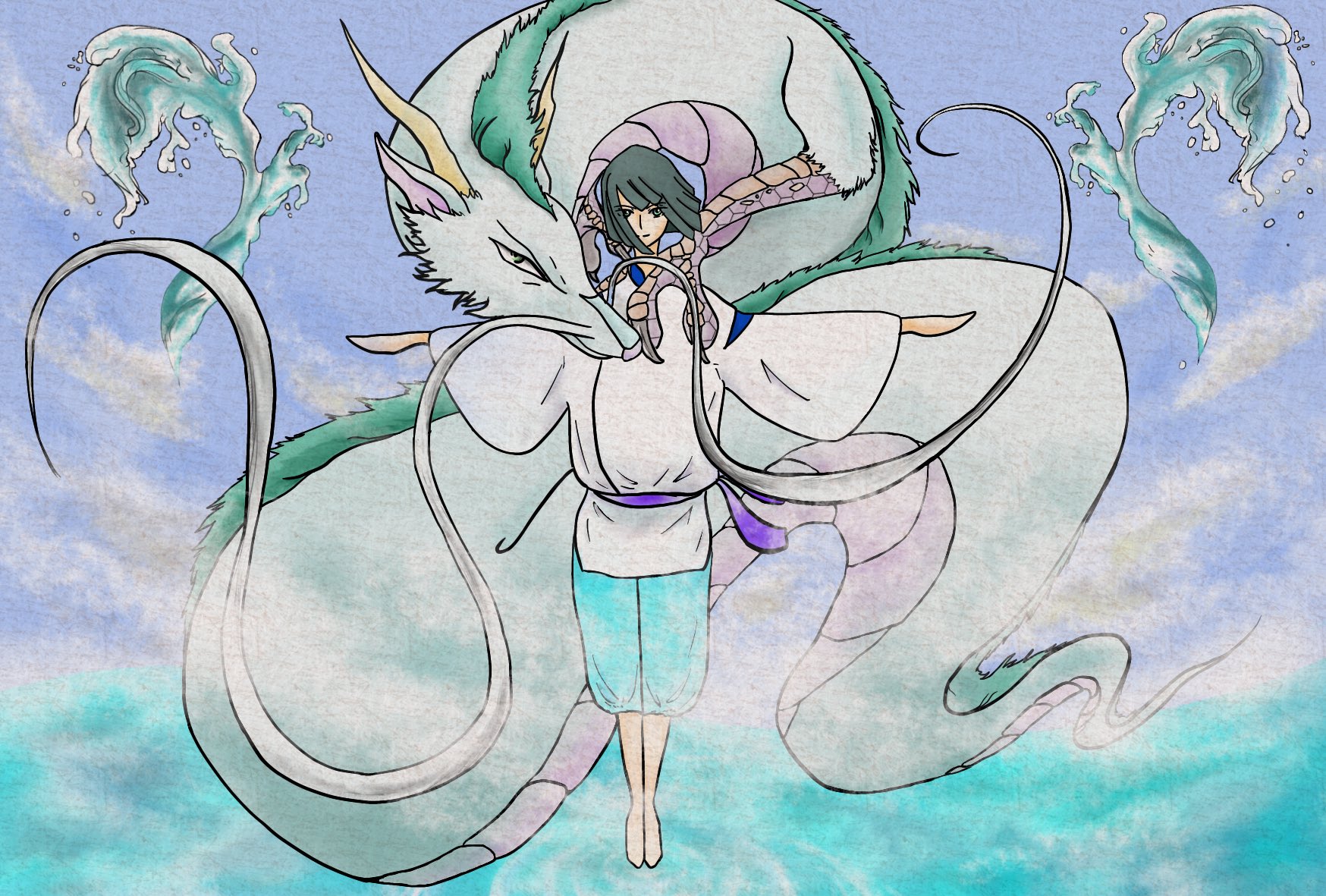 片っぽ靴下 今回はジブリのハクさんと白龍さん デジタル イラスト 絵 アイビスペイント 絵描きさんと繋がりたい 千と千尋の神隠し ジブリ T Co Yhld8mmw33 Twitter