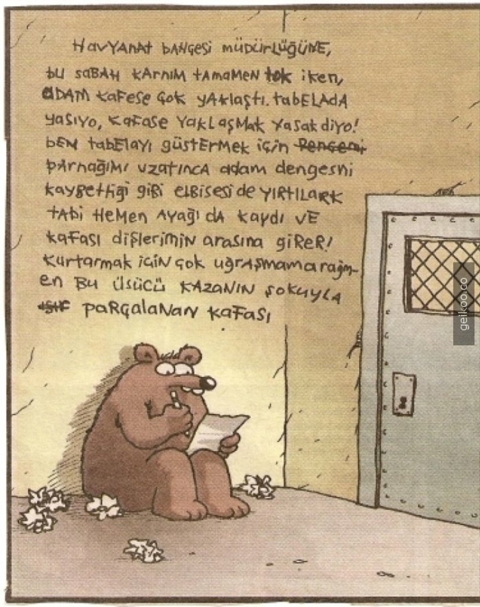 Hangi açıklamaları olursa olsun bu karikatür nasıl cuk uyar...
Ayının sevimli olması dışında.