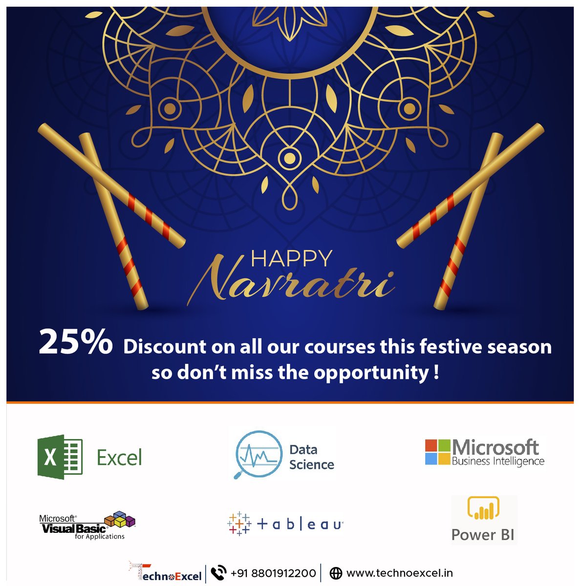 TechnoExcel's tweet image. This Navratri Technoexcel is giving a 25% Discount on all its courses, So make sure you avail the offer and don&apos;t let your learnings limited!
25% OFF ON ALL THE COURSES
💻Visit our website to enroll yourself. zcu.io/evv5
#excelcourses #Navratrioffers #Navratrioffers