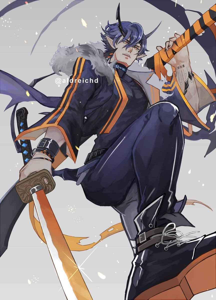 aldreichd's tweet image. Flamebringer from Arknights.
Drew him in matching descend from the sky theme as Executor

Ok,one more for washitape then I can call it a day~

#炎客 #送葬人 #明日方舟 #アークナイツ #명일방주 #Arknights #Arknightsfanart #Medibangpaint #Flamebringer #Executor #FlameEx #炎葬