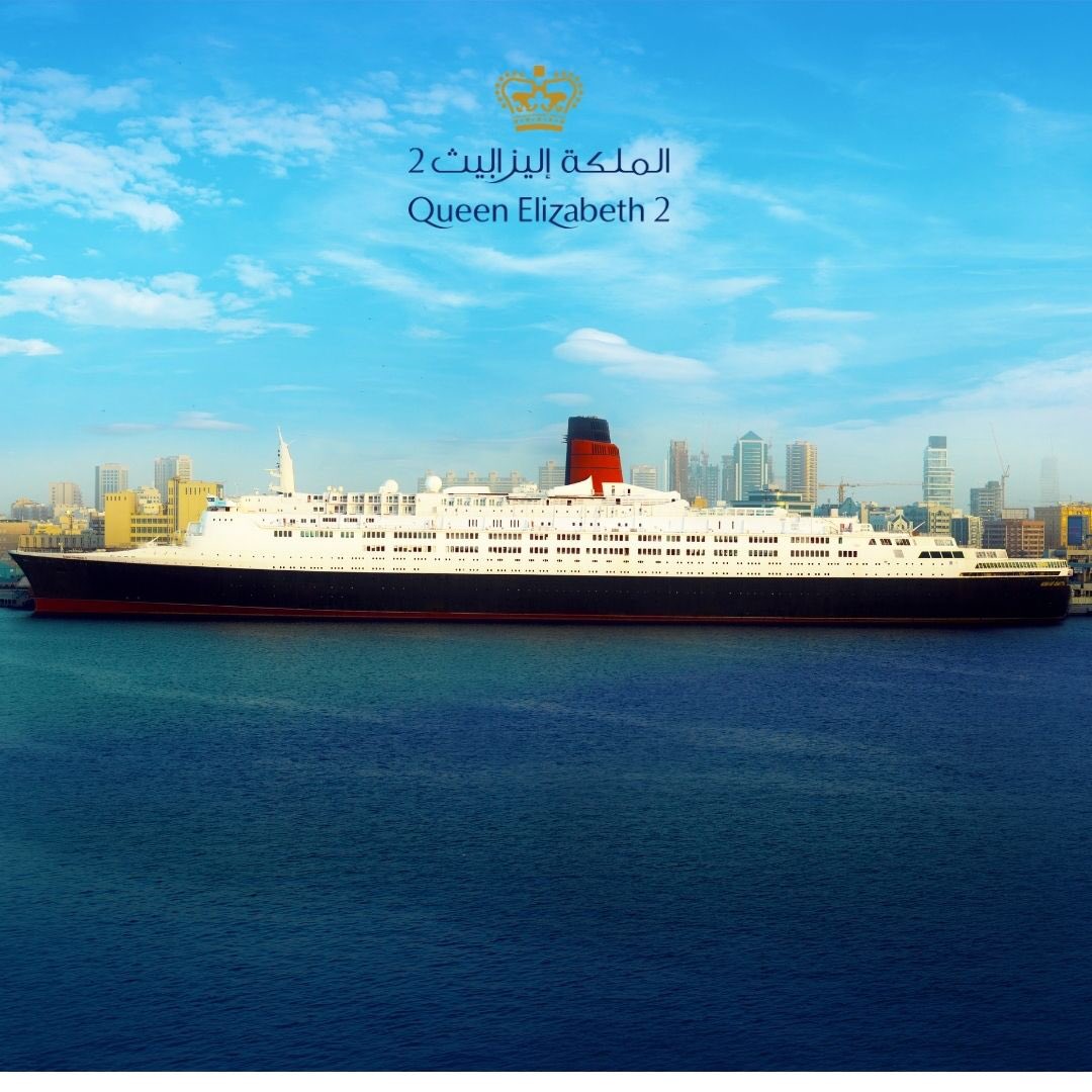 Did you know…at 963ft by 2,270ft, the length of the QE2 is over a third of the height of Burj Khalifa? #stillmakinghistory