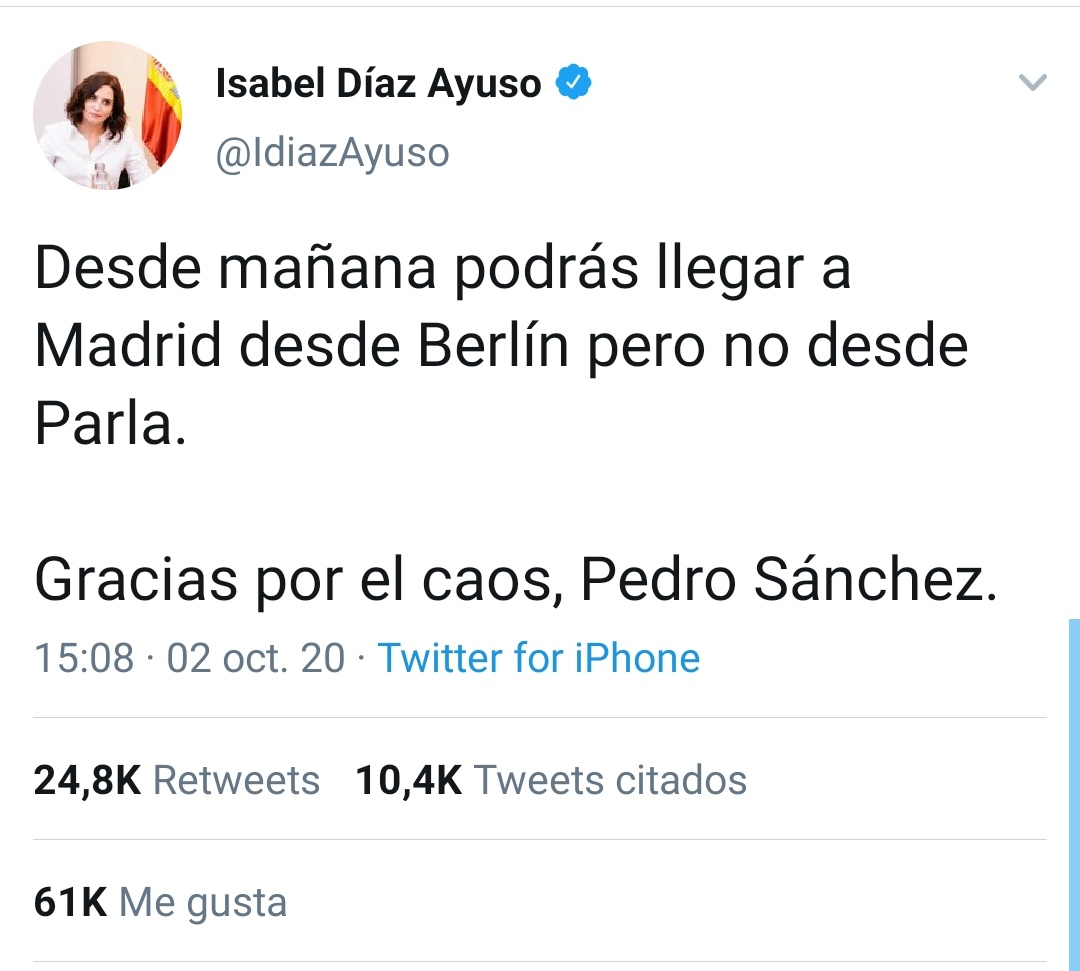 PiedrafitaMario's tweet photo. La alcaldesa de París cuando confinan París / La presidenta de la Comunidad de Madrid cuando confinan Madrid. 

El nivel. https://t.co/330sCqB21z