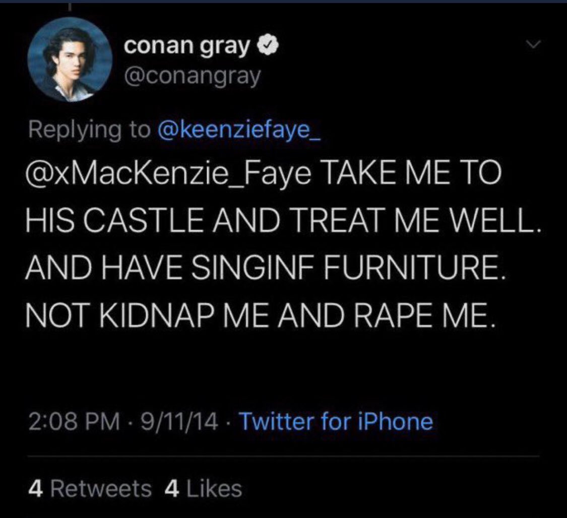 tw // rape mention / rape jokesHe also tweeted a rape joke that i will add down below. As i said he was an uneducated ignorant child. He apologized for these ignorant, uneducated and disgusting jokes/ tweets in general in a reply to a tweet. (down below)