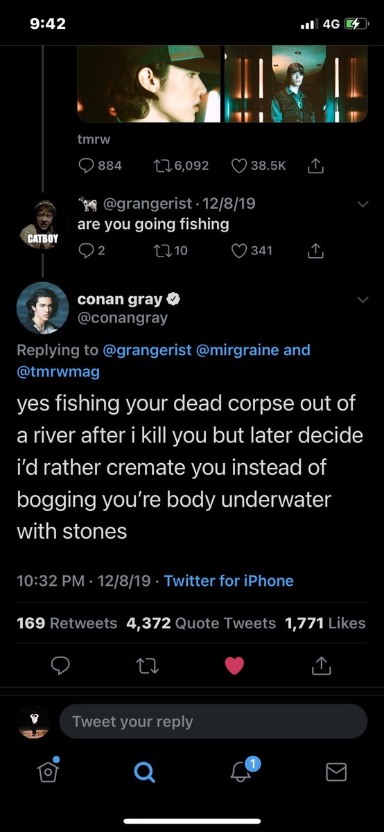 tw // death threats mention secondly there was this reply underneath a fans comment that conan answered. People may don’t understand this but this is a typical Conan joke. he makes those kind of weird jokes towards us all the time, and i personally think theyre funny. (below)