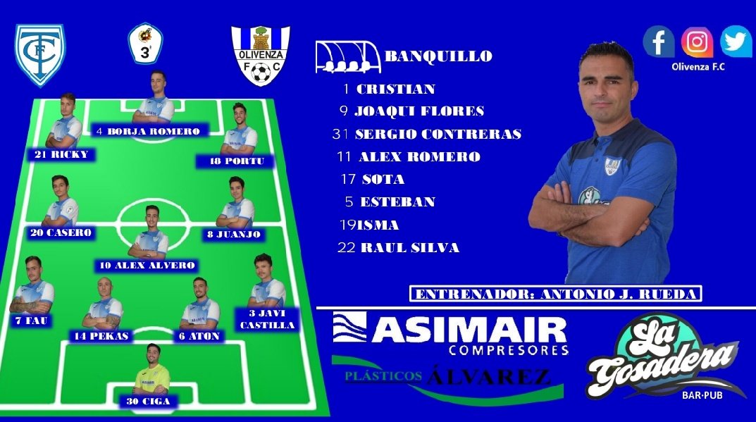 OlivenzaF_C's tweet photo. Ya tenemos 11 para el encuentro de hoy!!

@Trujillo_CF 🆚 @OlivenzaF_C https://t.co/hzbpsclYEk