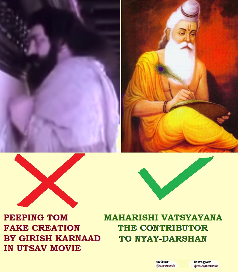 Literature& Movies Show Vatsyanana as a peeping Tom & a P0rn writer, than a Maharishi.Let's Pay Naman to Vatsyanana who not only gave us the NyaySutrya Darshan Bhashya( Logic&Reasoning) but Sutras of Art of Living Life to the Fullest, Not perversion as it was showcased. 20/n