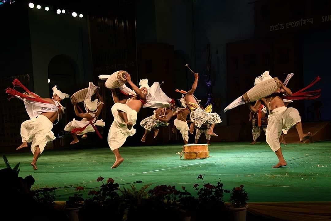 Manipur- Pung or Dhol Cholom-or the ‘roar of the drums’, it is a combination of drums being played while being graceful in acrobatic formations. It is usually performed as a prelude to Ras Leela