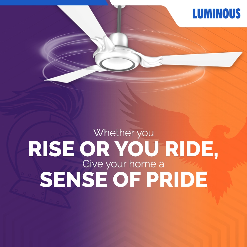 myluminous's tweet photo. Afternoon or Knight, ride the wave of excitement without breaking a sweat with Luminous Signature fans adorning your home #cricket #cricketfever #T20 #luminous #fans #SignatureRange #khushiyonkaghar https://t.co/KmODqH7NJo