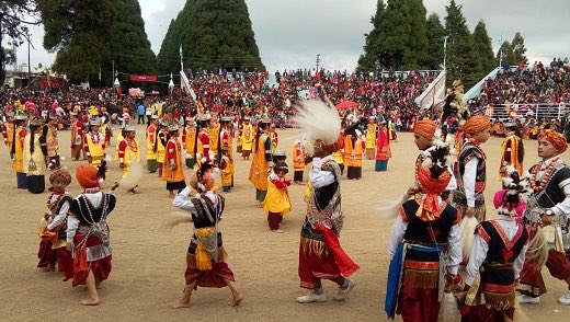 Meghalaya- Nongkrem Dance-performed by young ones from the Khasi Hills in the months of May & November, it is performed to respect the deities of the tribe. Extremely vibrant, initially it may look easy but it requires immense strength, skills and patience to perform