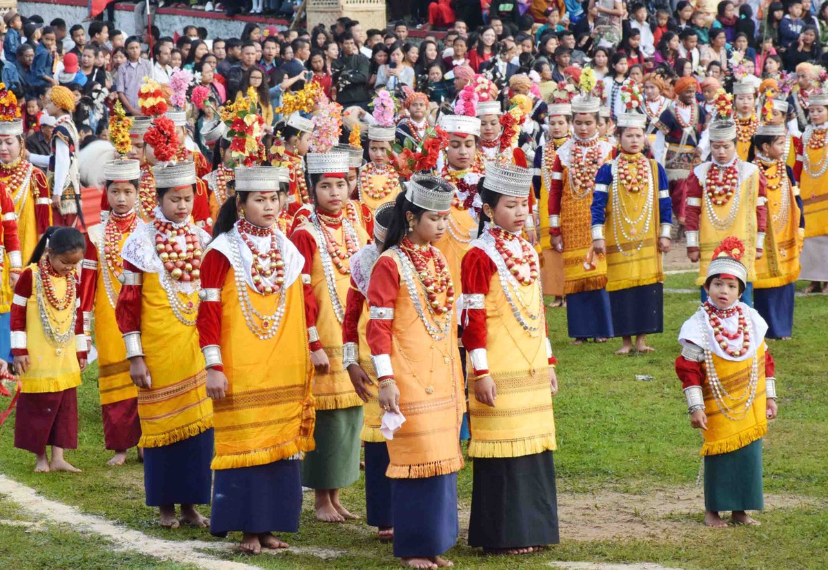 Meghalaya- Nongkrem Dance-performed by young ones from the Khasi Hills in the months of May & November, it is performed to respect the deities of the tribe. Extremely vibrant, initially it may look easy but it requires immense strength, skills and patience to perform