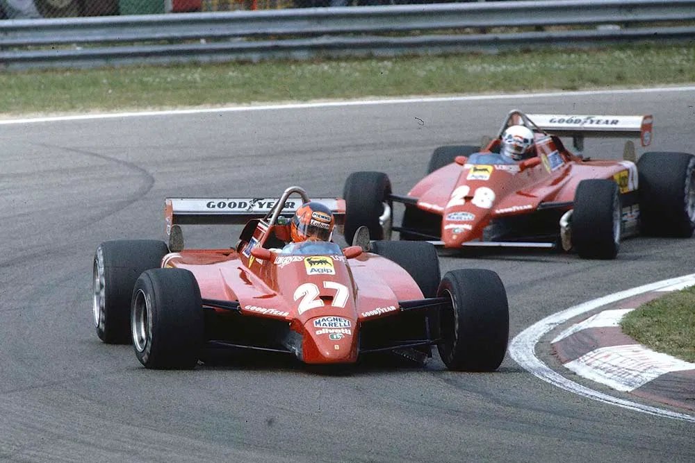 Avec un double abandon des Renault et l'absence de concurrence, c'est un boulevard qui s'ouvre pour Ferrari et ses deux pilotes Villeneuve et Pironi.Cette course va finir en duel, Pironi ne respectant pas les ordres va attaquer et dépasser Villeneuve, qui se sentira trahi.