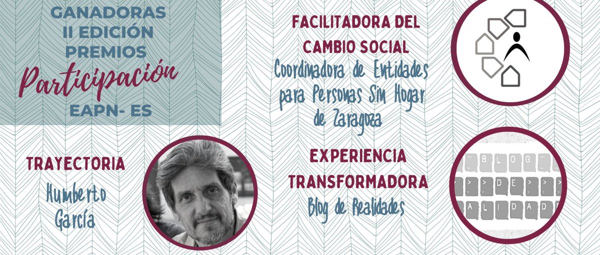 ArrabalAID's tweet photo. Nuestra enhorabuena a Humberto García @gitanos_org, #LaCoordinadoraPSH Zaragoza y al https://t.co/we4eMm2KP3, espacio por y para #PersonasSinHogar donde éstas opinan sobre su realidad y la vulneración de derechos que sufren. Su labor merece estos premios #Participación @EAPNes! https://t.co/T8QqfNNg9X