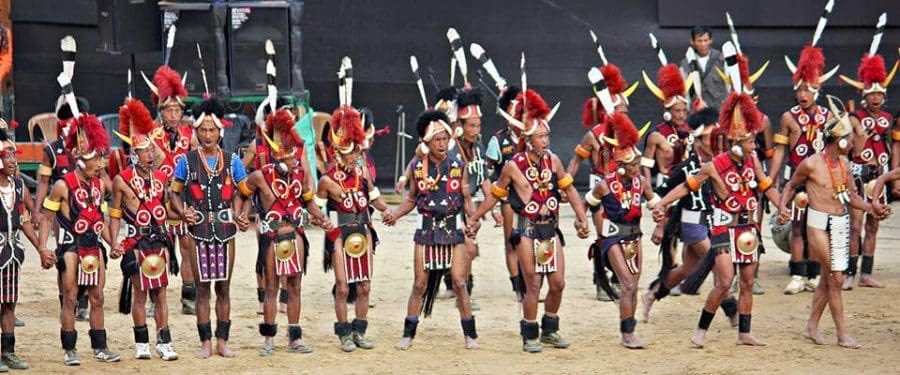 Nagaland- Chang Lo -Performed to celebrate victories over enemies, a war dance where dancers adorn themselves in warrior costumes and days, shields and spears to exhibit war tactics. Women show a motion of swooning over their heroes in the dance.