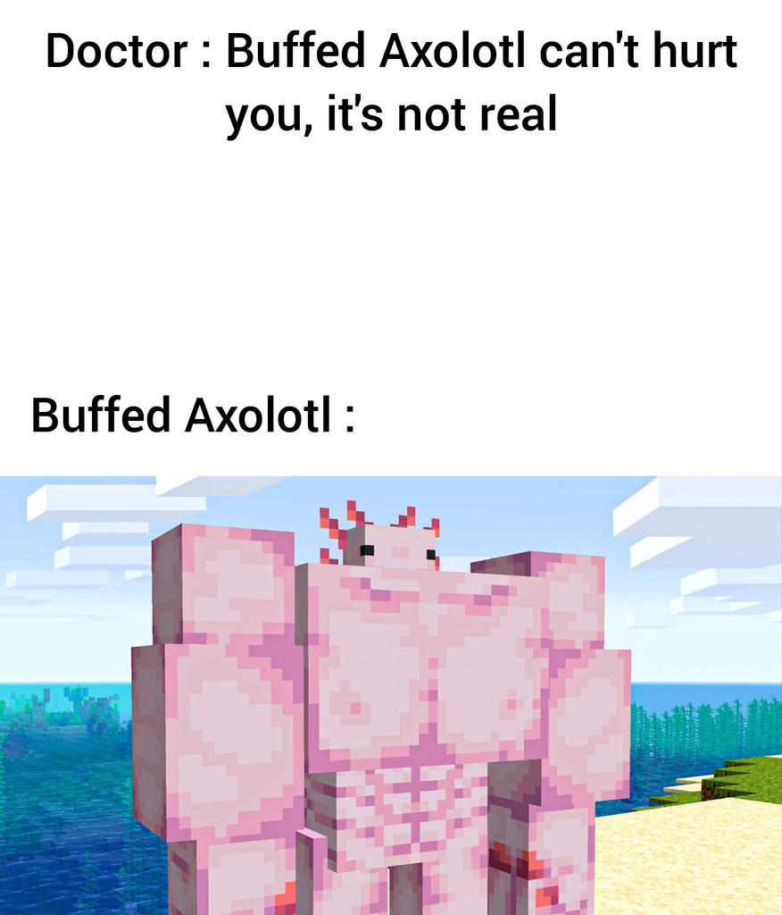 Minecraft Memes The Axolotl Is Now Strong