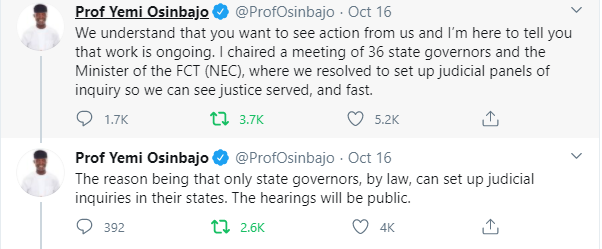 I have read tweets of people questioning why the FG asked States to set up the Judicial Panel of Inquiry citing the example of OBJ's Oputa Panel. Well this is why you need a bit of history. The Human Rights Violations Investigation Commission (aka The Oputa Panel) was created..