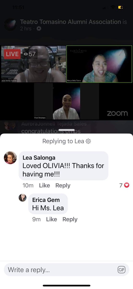 cherrymalvar's tweet photo. Thanks Ms @MsLeaSalonga for watching yesterday ❤️
#TeatroTomasinoAlumniAssociation
#TTAAFigments https://t.co/uul7yUSfZe