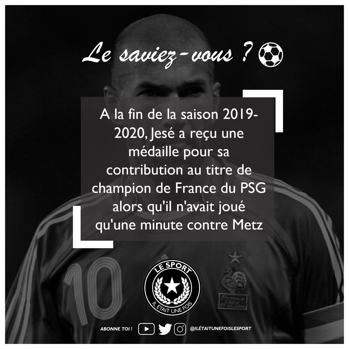 Le saviez-vous ? A la fin de la saison 2019-2020, Jesé a reçu une médaille pour sa contribution au titre de champion de France du PSG alors qu'il n'avait joué qu'une minute contre Metz
#football #Ligue1UberEats