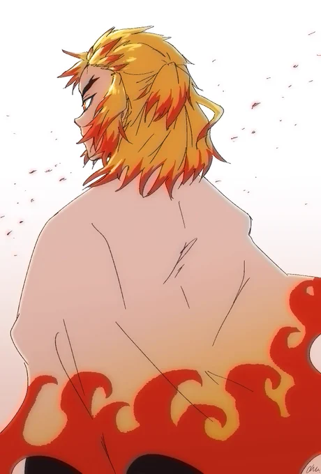 炎聞いてたらどうしても描きたくなったので…煉獄さん…… 