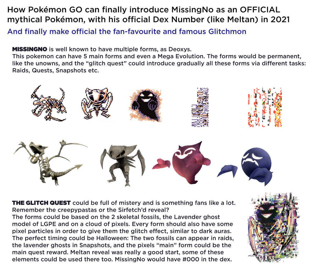 Namon Ank on Twitter: "Thanks to the big success of @PokemonGoApp, this is  how they can finally find a way to make MissingNo real and official,  something that would blow fans mind