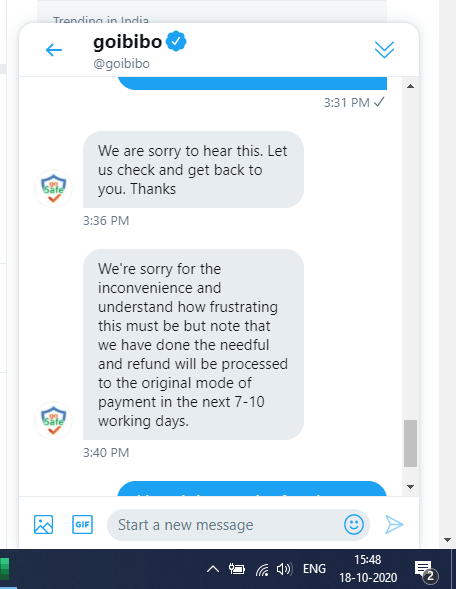 amol59268247's tweet photo. @goibibo #fake #promise #again #poorservice @goibibo  same revert I am getting by @goibibo from last 2 months https://t.co/Z1jYBTz2ln