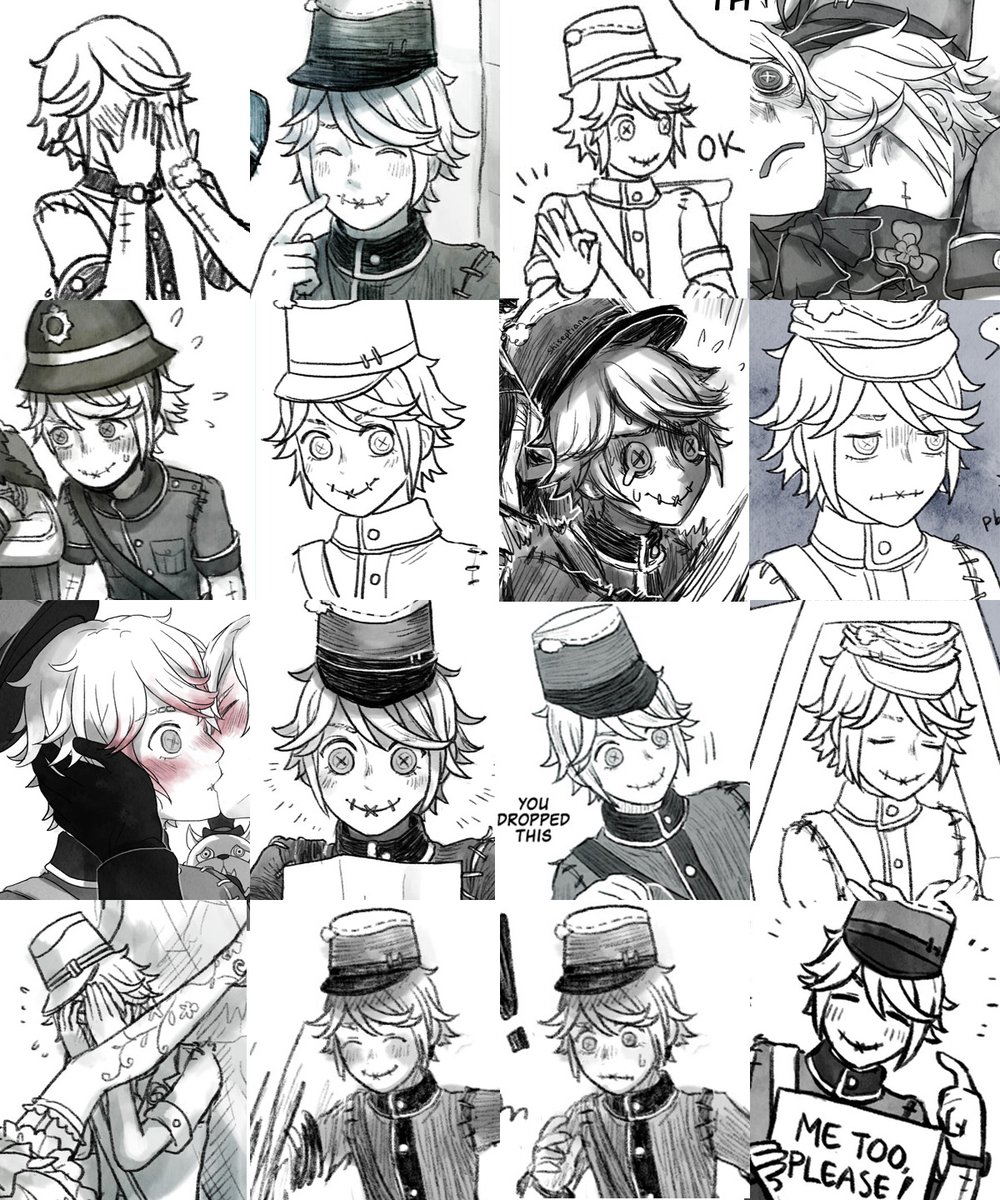 Victor Grantz ?? #samecharacter
lol I drew him a lot.... I had to separate it into 3 pics to make it less crowded....
- Default & B-tier skins
- Keyboard (+ oni version)
- The Embrace
and extra: victor's back ?